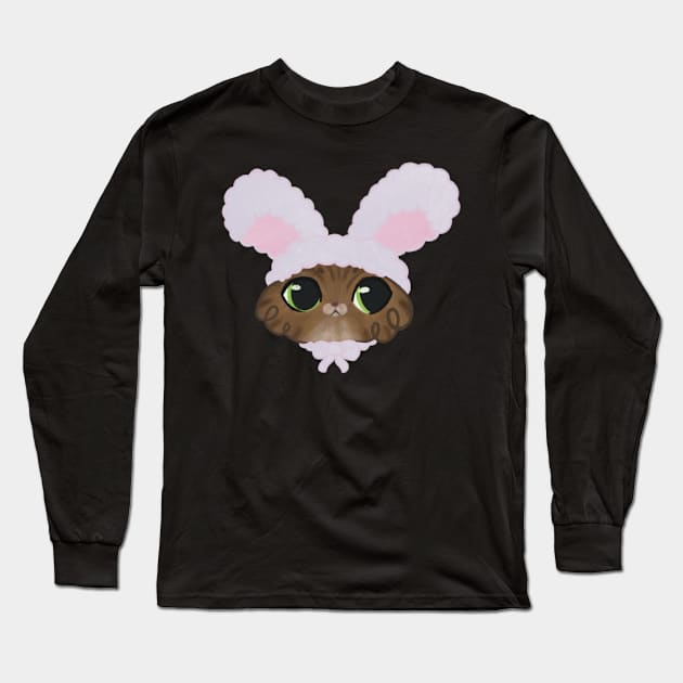 Cat in a bunny hat Long Sleeve T-Shirt by IcyBubblegum